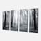 Designart - Black and White Foggy Forest - Forest Canvas Art Print